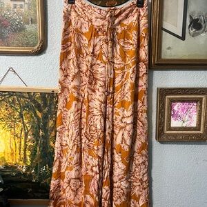 Elegant Floral Wide Leg Pants